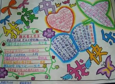 一个少年正在读书时为主题画一份手抄报.