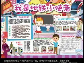 地铁小报交通安全文明礼仪出行手抄报小报素材图片模板psd设计图下载道德与法治手抄报大全编号16859895