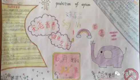 赤岗镇张厝寨小学开展无毒青春,健康生活手抄报评比活动