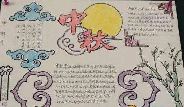 2018年初一中秋节手抄报2