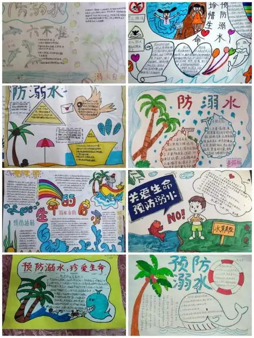 临沂枣园小学姚庄学区开展珍爱生命预防溺水手抄报评比活动