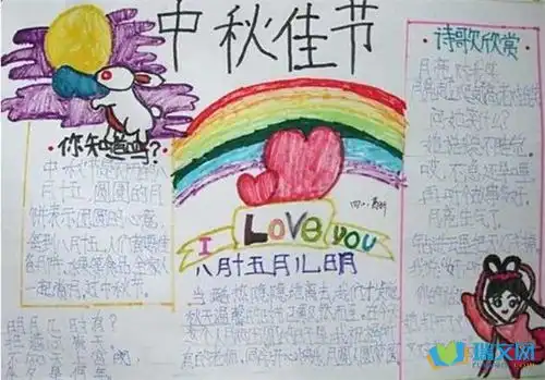 初中中秋节手抄报图