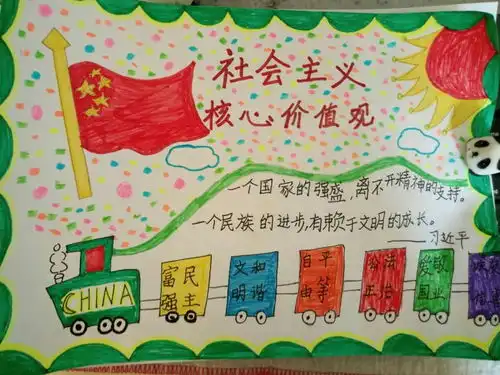 君山路小学践行社会主义核心价值观,争做新时代文明小学生手抄报