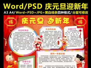 庆元旦迎新年小报狗年大吉手抄报电子小报