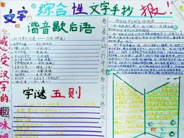 手抄报版面设计图汉字手抄报设计图