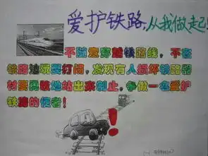 爱护铁路手抄报图片