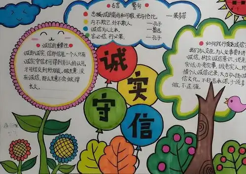 诚信手抄报怎么写第一名a4