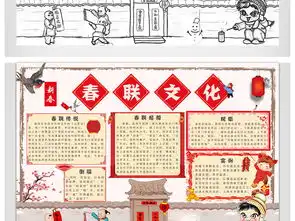 2018春联文化小报春联电子文化手抄报图片素材psd模板下载14.13mb元旦手抄报大全节日手抄报