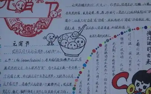 元宵节手抄报元宵到了