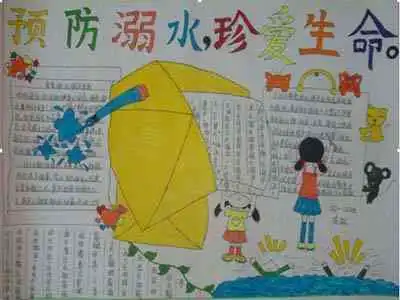 防溺水手抄报图片海滩游泳安全常识