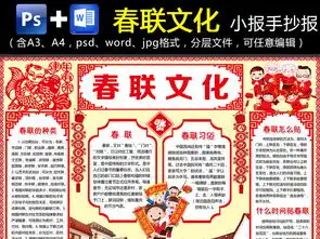 wordps春联文化小报春节新年习俗手抄报传统习俗电子小报手抄报图片模板psd设计图下载元旦手抄报大全编号17407849