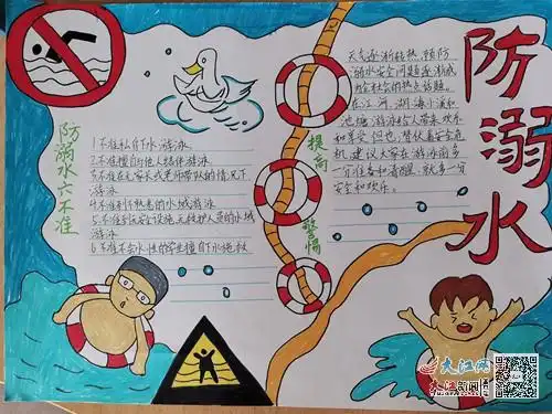 金溪秀谷一小开展防溺水手抄报评比活动图