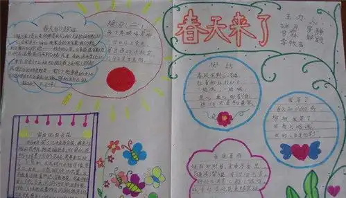 三年级春天的脚步手抄报图片
