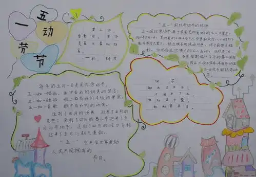 劳动节手抄报模板绘画步骤卡通素材边框实例