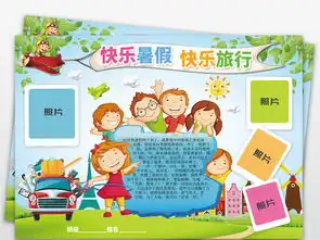 快乐暑假快乐旅行小报电子手抄报照片版式图片素材psd模板下载96.69mb暑假旅游手抄报大全寒暑假手抄报