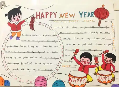 除夕到,福气到这些精美的英文手抄报,为您送来新年的第一声祝福