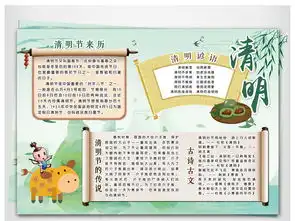 清明节小报踏青手抄报中国传统节日电子小报图片模板psd设计图下载清明节手抄报大全编号17599442