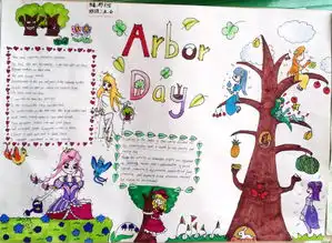 小学生植树节英语手抄报图片