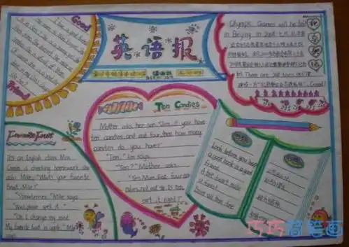 英语小报,我爱英语的手抄报怎么画一等奖简单漂亮