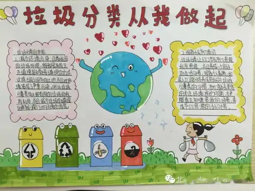 垃圾分类环保手抄报图片素材