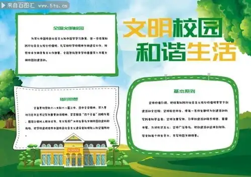 文明校园和谐生活手抄报