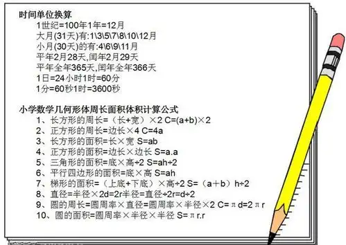 小学16年级数学所有换算公式,都在这里了快给孩子收藏起来