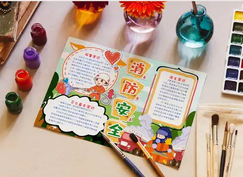 消防安全知识小报手抄报模版word模板下载熊猫办公