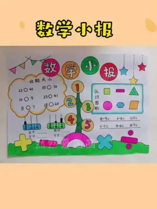 一年级数学小报用尺子画手抄报简单好看一学就会