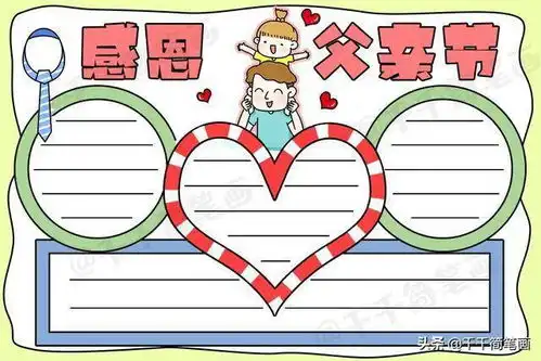 2020年父亲节手抄报模板,简单好看的版面设计,祝爸爸们节日快乐
