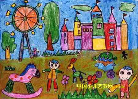 游乐场儿童画5幅