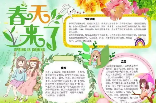 三月,你好描写春天的好词好句手抄报,与你共赏春暖花开