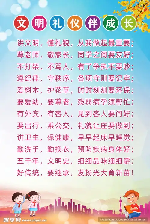 文明礼仪伴成长礼仪文化展板设计图