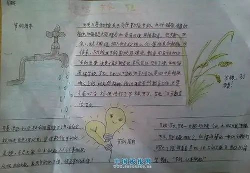节水节粮节电的手抄报图片