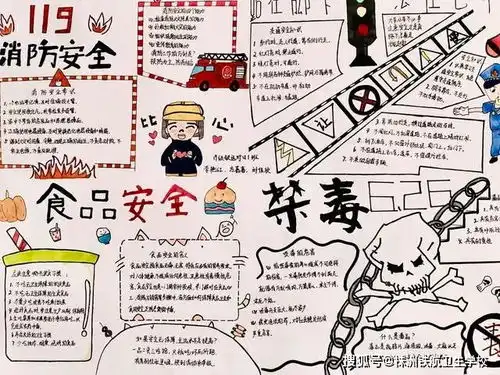 安全伴我行校园安全手抄报比赛作品欣赏