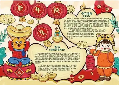 2022虎年春节手抄报好词好句好段,孩子用得上赶快收藏...