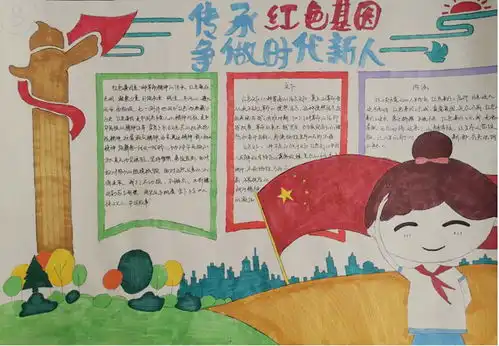 潢川一中团委举办传承红色基因,担当青春使命主题手抄报比赛