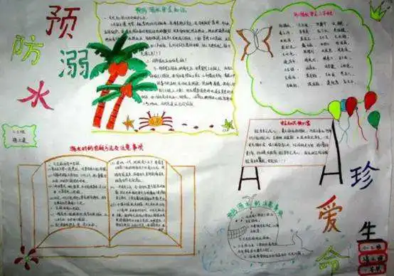 北京小学防溺水手抄报简单