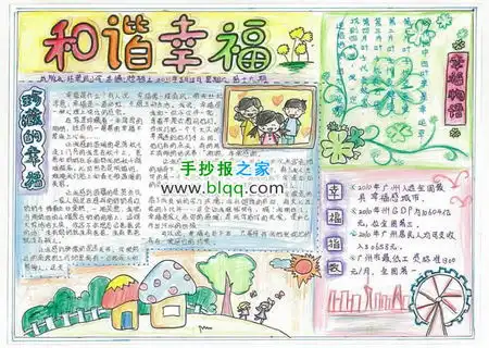 我理想中的幸福学校手抄报
