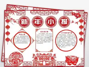 2019年春节小报猪年元旦新年电子小报图片素材psd模板下载48.13mb春节元旦手抄报大全节日手抄报