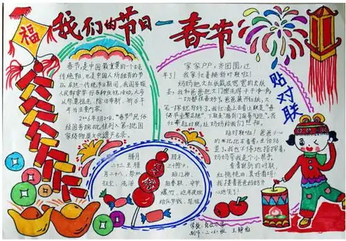 2020年春节由来手抄报5张5