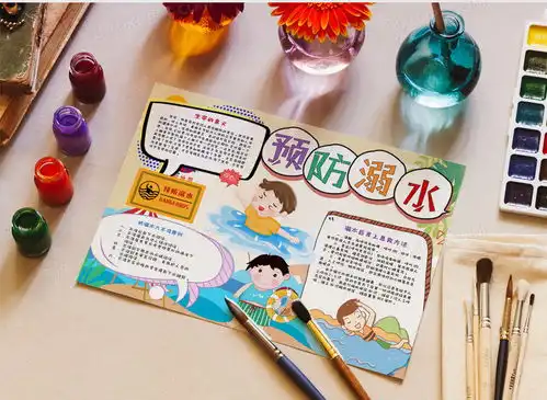 卡通暑假防溺水安全教育手抄报word模板下载熊猫办公
