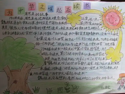 为中华之崛起而读书手抄报图片素材