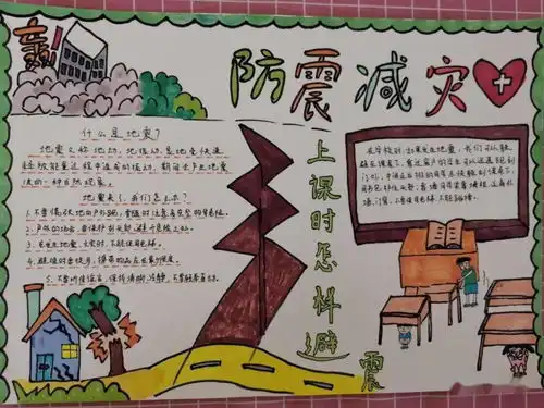 防灾减灾,珍爱生命开心校园手抄报设计活动