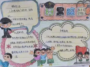 制锦市街道开展扫黑除恶进校园,平安伴我共成长手抄报绘制活动