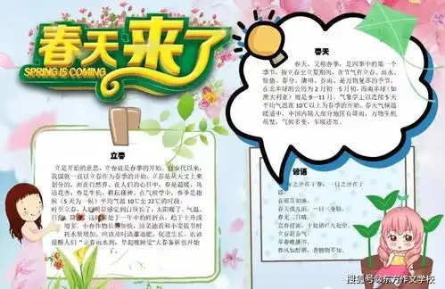 春暖花开,关于春天的手抄报合计,快为孩子存一份吧,很有用踏青