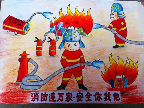 给幼儿园里做手抄报题目是消防安全我知道了