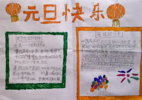 元旦快乐手抄报内容