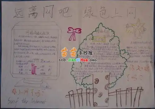小学生绿色上网手抄报