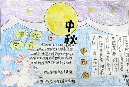 刘集中心校梁桥小学组织开展庆中秋手抄报绘画活动