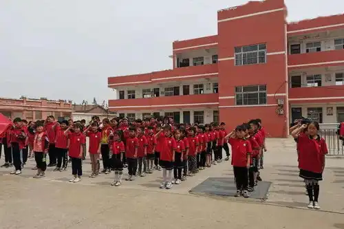 高举队旗跟党走争做新时代好队员金斗营镇小学子路堤校区举行新队员入队仪式